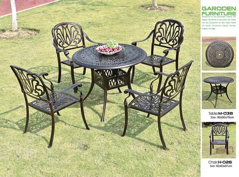 bàn ghế ngoài trời hoa văn trang nhã ZX M038H026